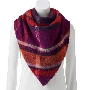 David and young plaid Triangle Scarf